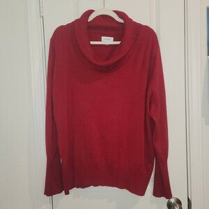 Avenue  RED Cowl Neck Sweater Sz 22/24 Women's
